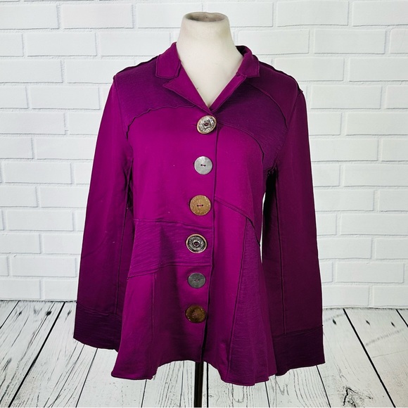 Neon Buddha Purple Merrit Patchwork Jacket - Size Large - Picture 2 of 10
